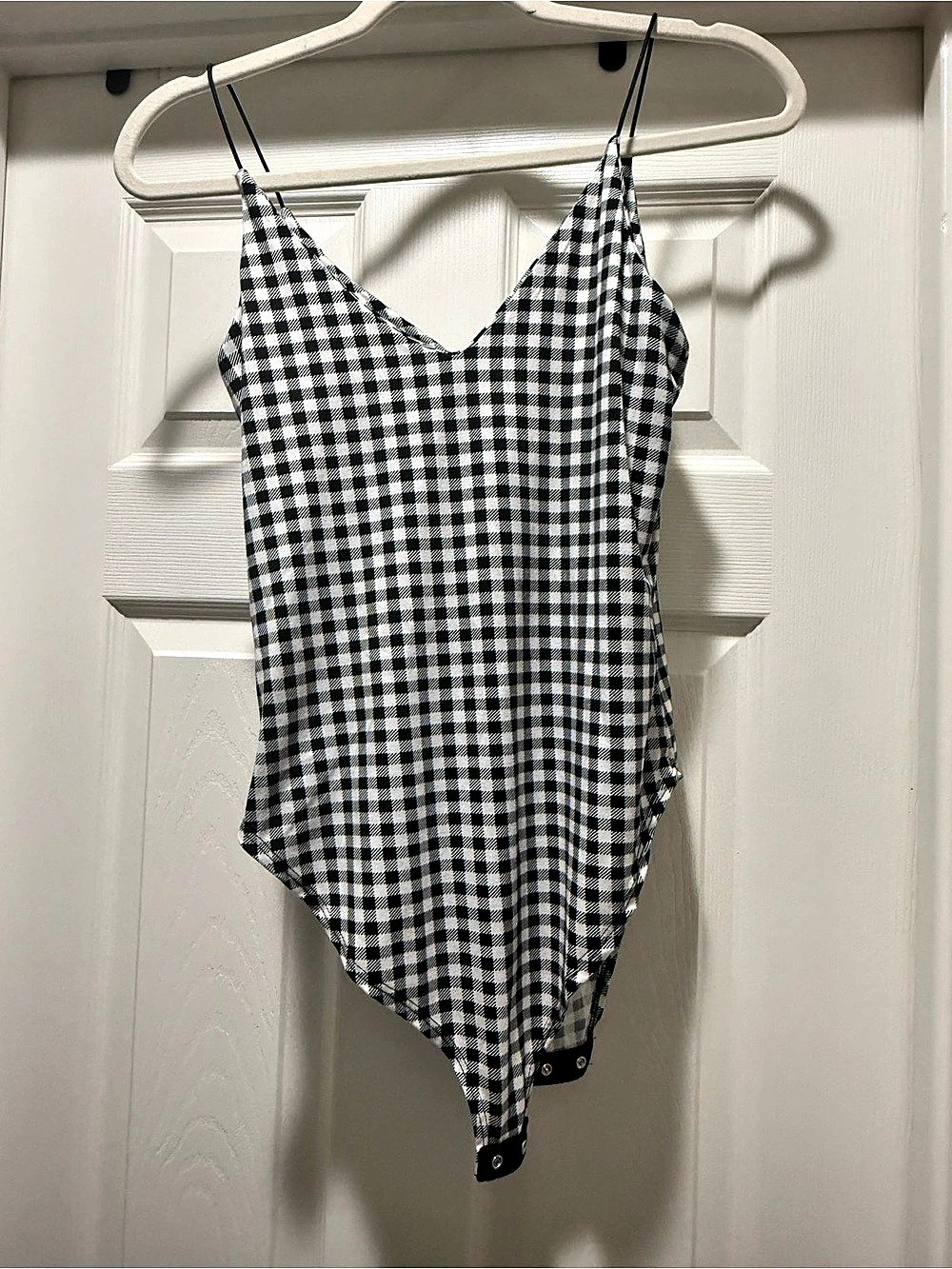 Gaze Gingham Spaghetti Strap Bodysuit Size S